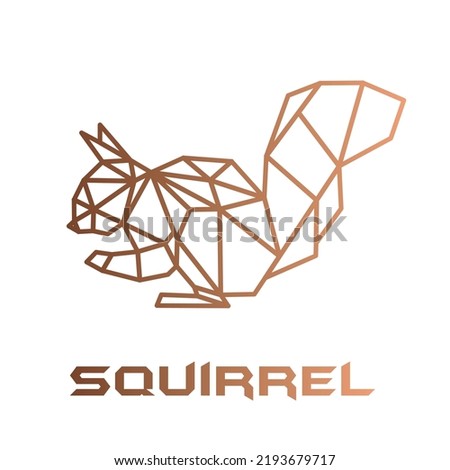 Squirrel Low Poly Lines Art Decoration Vector Polygonal