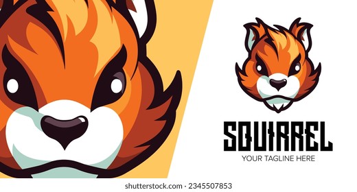 Squirrel Mascot Emblem Design: Fuel Team Pride through Contemporary Sporty Illustrations