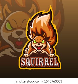 Squirrel mascot esport logo design