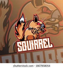 Squirrel mascot esport logo design. The high-resolution Esport Gaming logo is suitable for your team's mascot