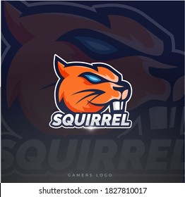 Squirrel mascot esport logo design.Squirrel emblem design for esports team. Vector illustration