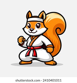 squirrel mascot as a karate master  for your project