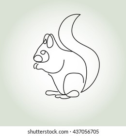 Squirrel in minimal line style vector