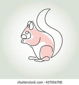 Squirrel in minimal line style vector