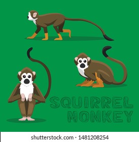 Squirrel Monkey Cartoon Vector Illustration