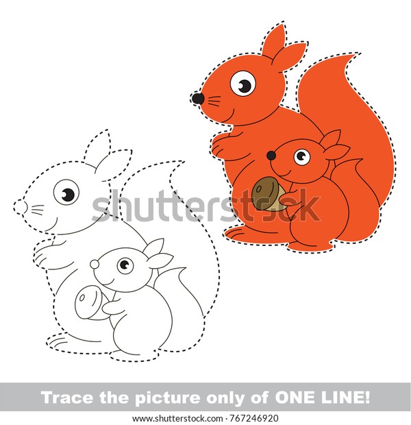 Squirrel Mother Her Infant Be Traced Stock Vector (Royalty Free) 767246920