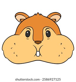 squirrel with a mouth full of food illustration hand drawn isolated vector