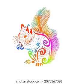 Squirrel multicolored graphic object. Vector illustration