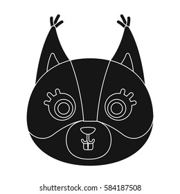 Squirrel muzzle icon in black style isolated on white background. Animal muzzle symbol stock vector illustration.