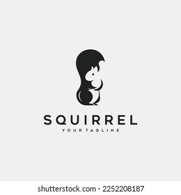 Squirrel negative space logo design