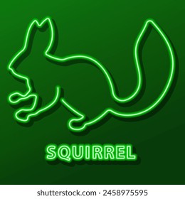 squirrel neon sign, modern glowing banner design, colorful modern design trend on black background. Vector illustration.