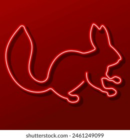 squirrel neon sign, modern glowing banner design, colorful modern design trend. Vector illustration.