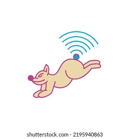 Squirrel with network signal logo design template, simple modern.