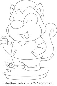 Squirrel Nurse Medicine Animal Vector Graphic Art Illustration