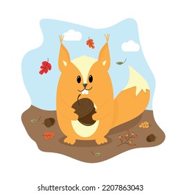 squirrel with nut
squirrel with acorn