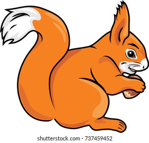 Squirrel with a nut. Vector