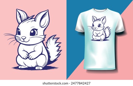 squirrel with a nut vintage vector t shirt design