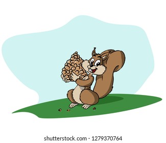 a Squirrel With Nuts