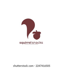 squirrel nuts logo template illustration design