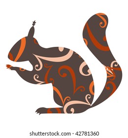 squirrel on white background