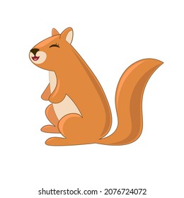 squirrel on a white background cute cartoon illustration