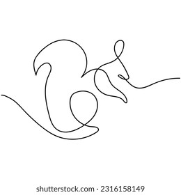 Squirrel one line art vector