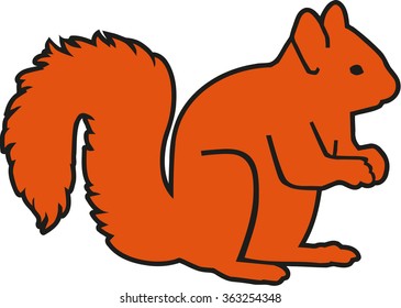 Squirrel orange with contour