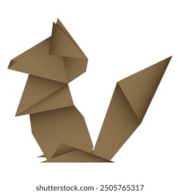 Squirrel origami. Abstract squirrel origami logo design. Animal origami. Paper origami. Vector illustration