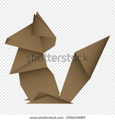 Squirrel origami. Abstract squirrel origami logo design. Animal origami. Paper origami. Vector illustration