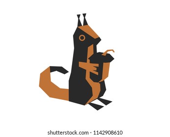 squirrel origami designed in a simple way so it can be used for multiple purposes i.e. logo ,mark ,symbol or icon.