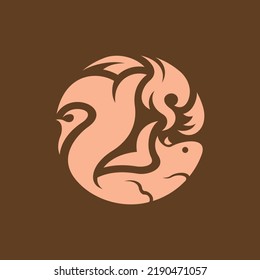 Squirrel Ornament Luxury Creative Logo