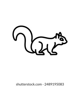 Squirrel Outline Icon, Vector illustration