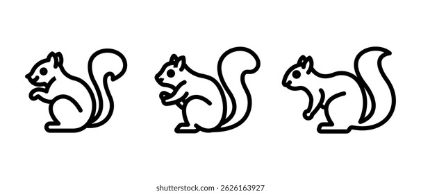 squirrel outline or line icon design bundle.