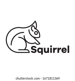 squirrel outline logo vector illustration