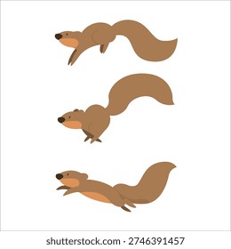 A squirrel in pastel shades, in a running position.