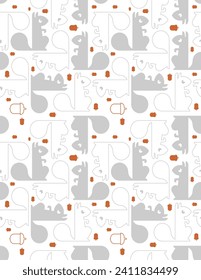 Squirrel pattern seamless. bun tree-dwelling rodent with a bushy tail background. Baby fabric texture