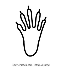 Squirrel Paw Print Vector Line Icon Design
