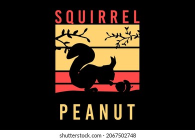 squirrel peanut silhouette retro design