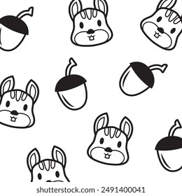 Squirrel and pine cone icon. Vector squirrel sign