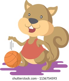 squirrel playing basket ball