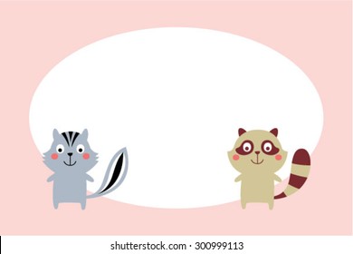 squirrel and raccoon friend card