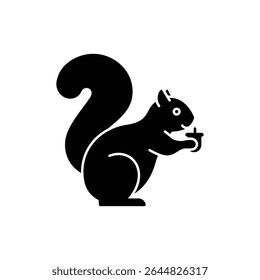 Squirrel Reaching for Nut Forest Wildlife Animal Icon