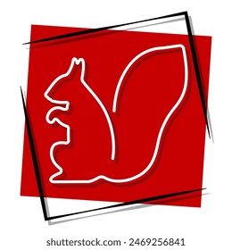 squirrel red banner. Vector illustration.