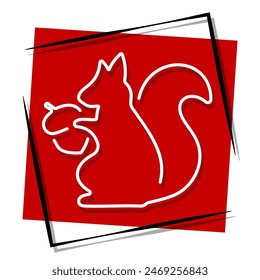 squirrel red banner. Vector illustration.