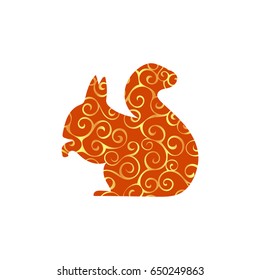 Squirrel rodent mammal color silhouette animal