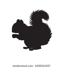 squirrel rodent silhouette vector image