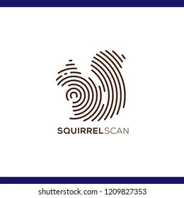 Squirrel Scan Technology Logo vector Element. Animal Technology Logo Template