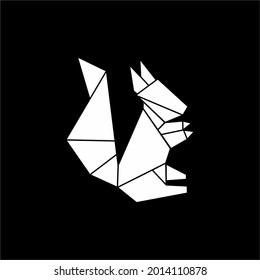Squirrel Shape Inspired by Origami Form, can use for Logo, Pictogram, Website, Apps, or Graphic Design Element. Vector Illustration