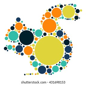 squirrel shape vector design by color point