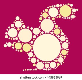 squirrel shape vector design by color point